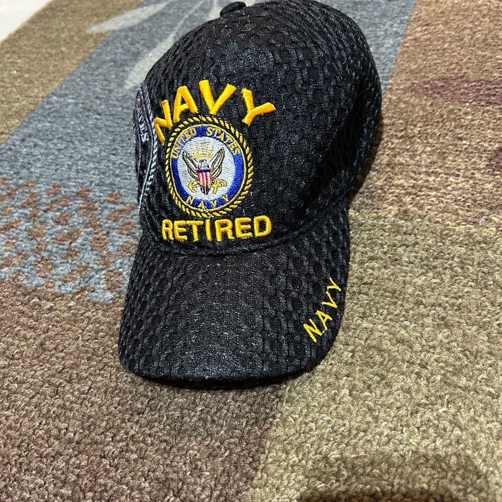 Navy Retired Black Cap